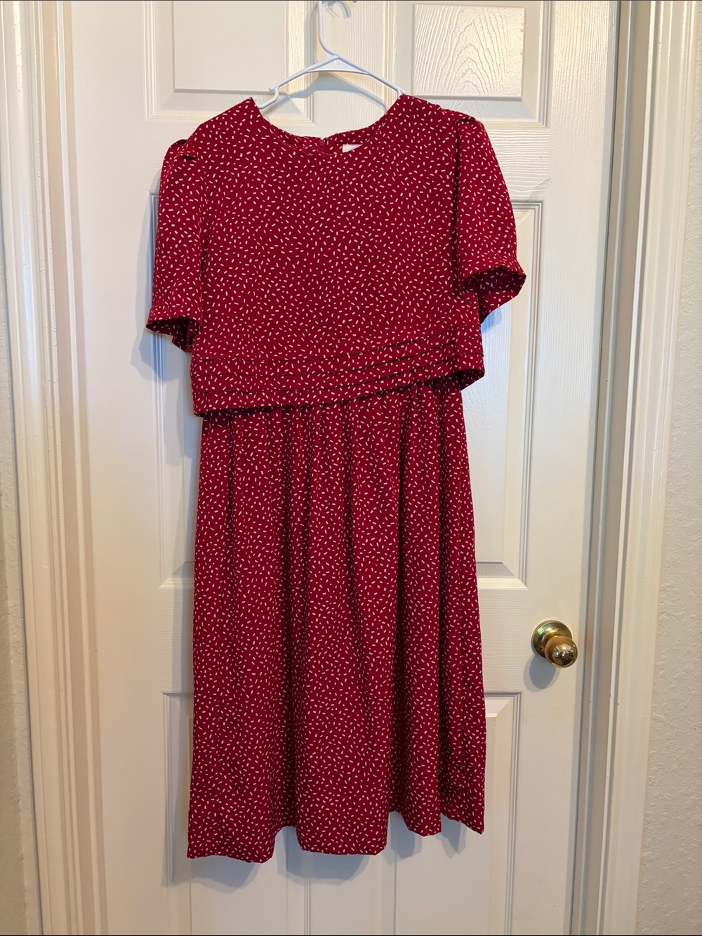 Kathie Lee Collection Red Dot Short Sleeve Casual Dress